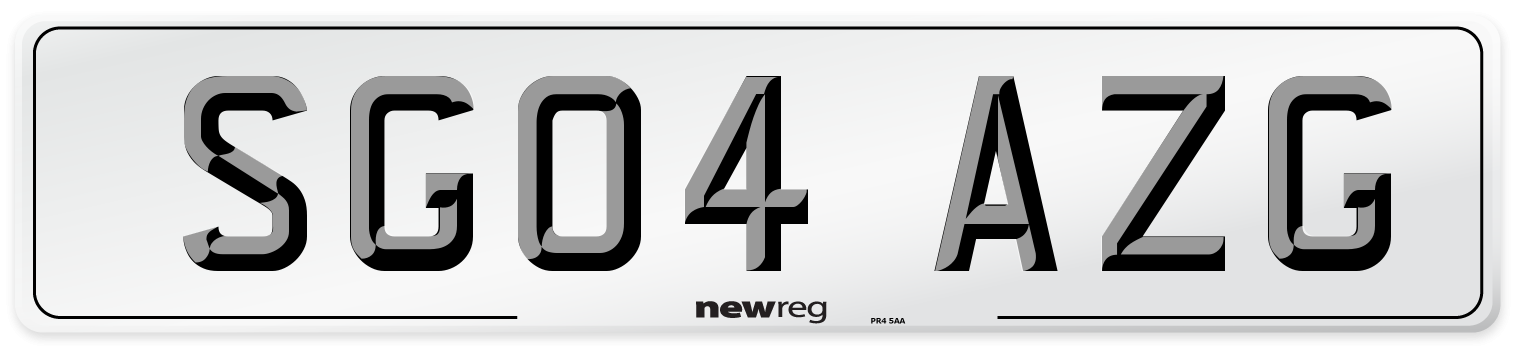 SG04 AZG Number Plate from New Reg